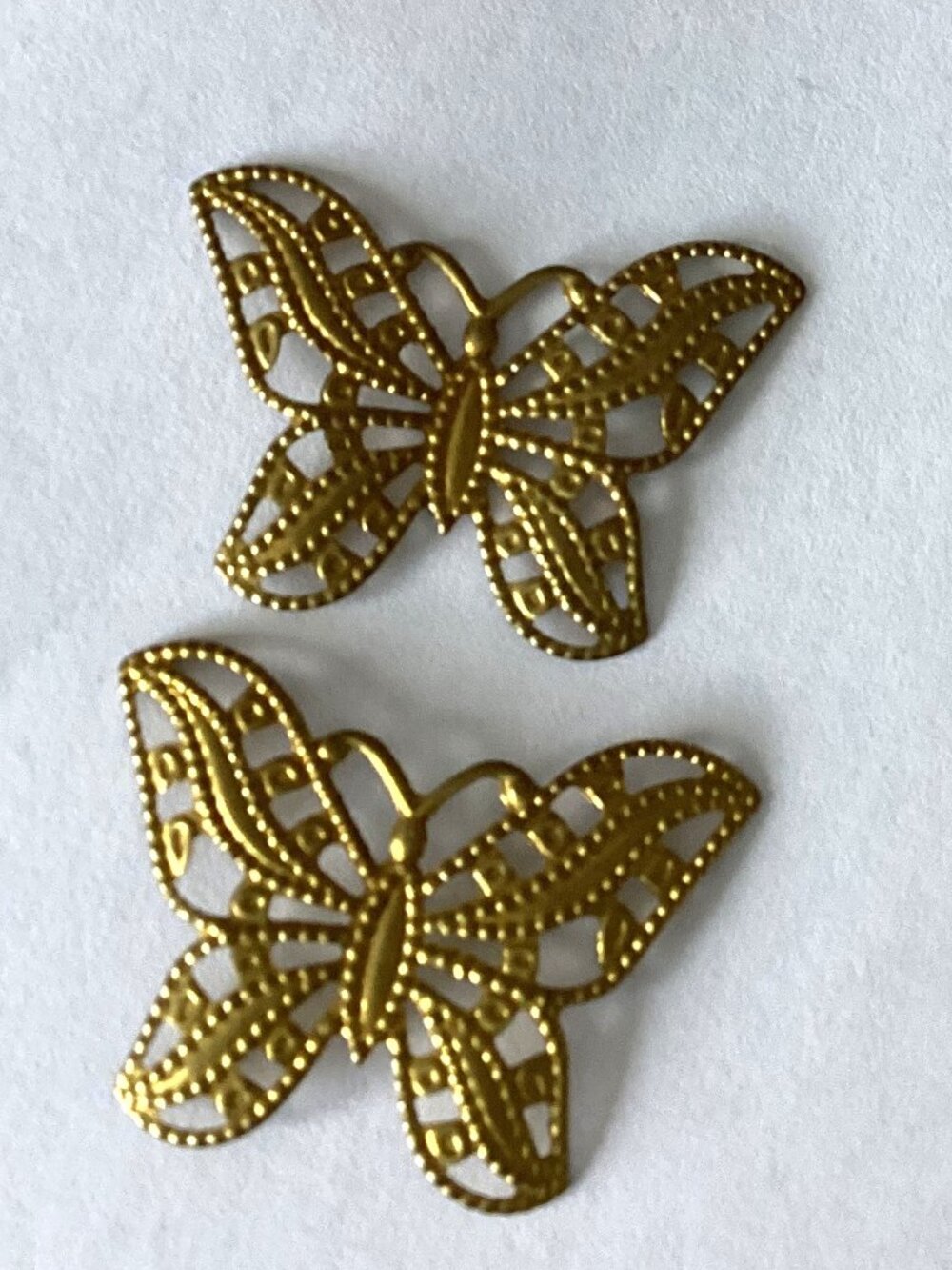Butterfly Pendant Gold Colored Set of 2 Jewelry Making Crafts